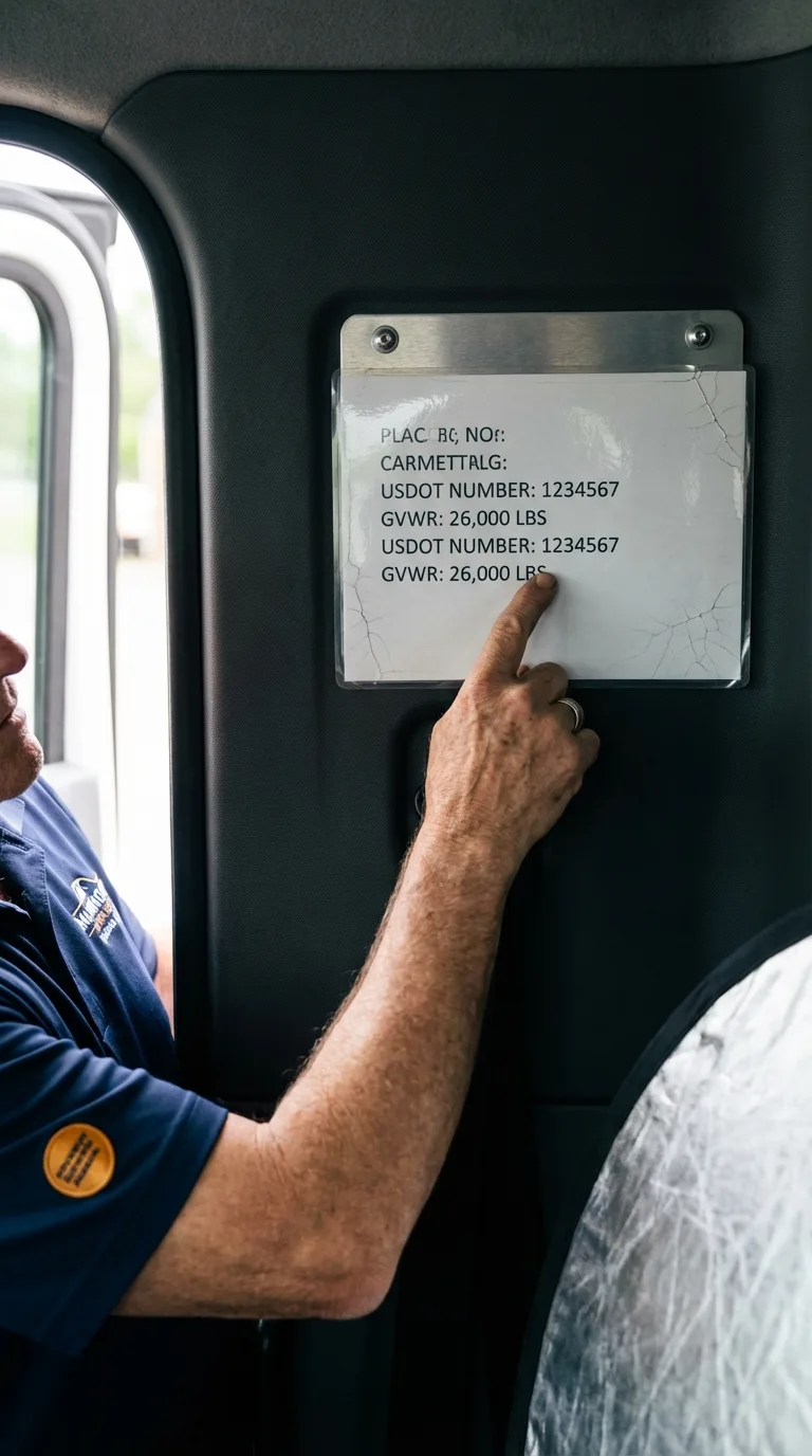 USDOT licensing placard verification in Centerton